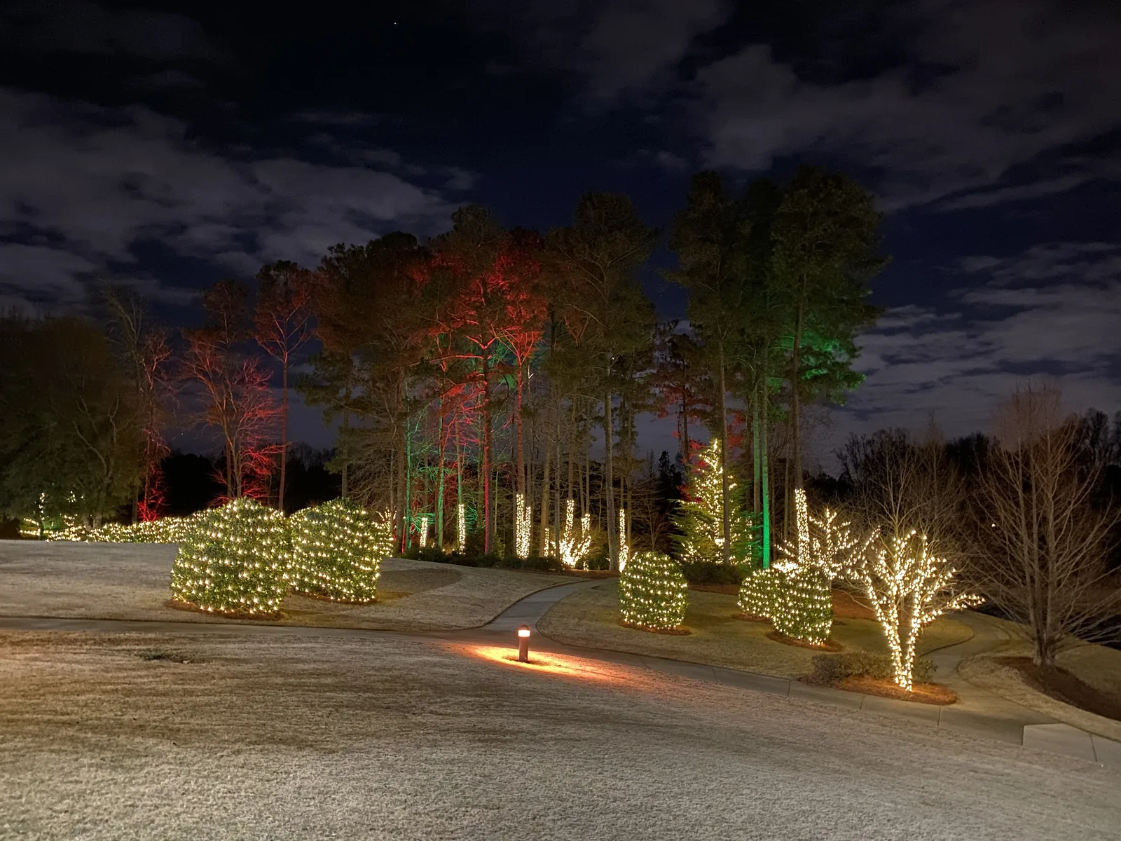 Holiday lights on the grounds of Perimeter Church in Johns Creek