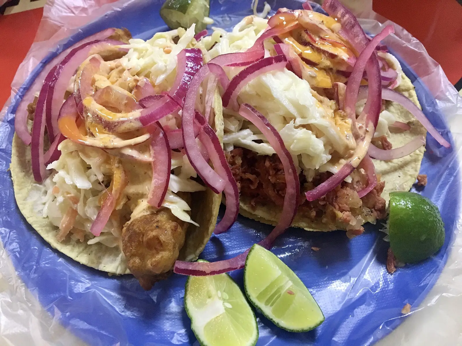 Fish tacos. The photo was not taken at a Johns Creek restaurant.