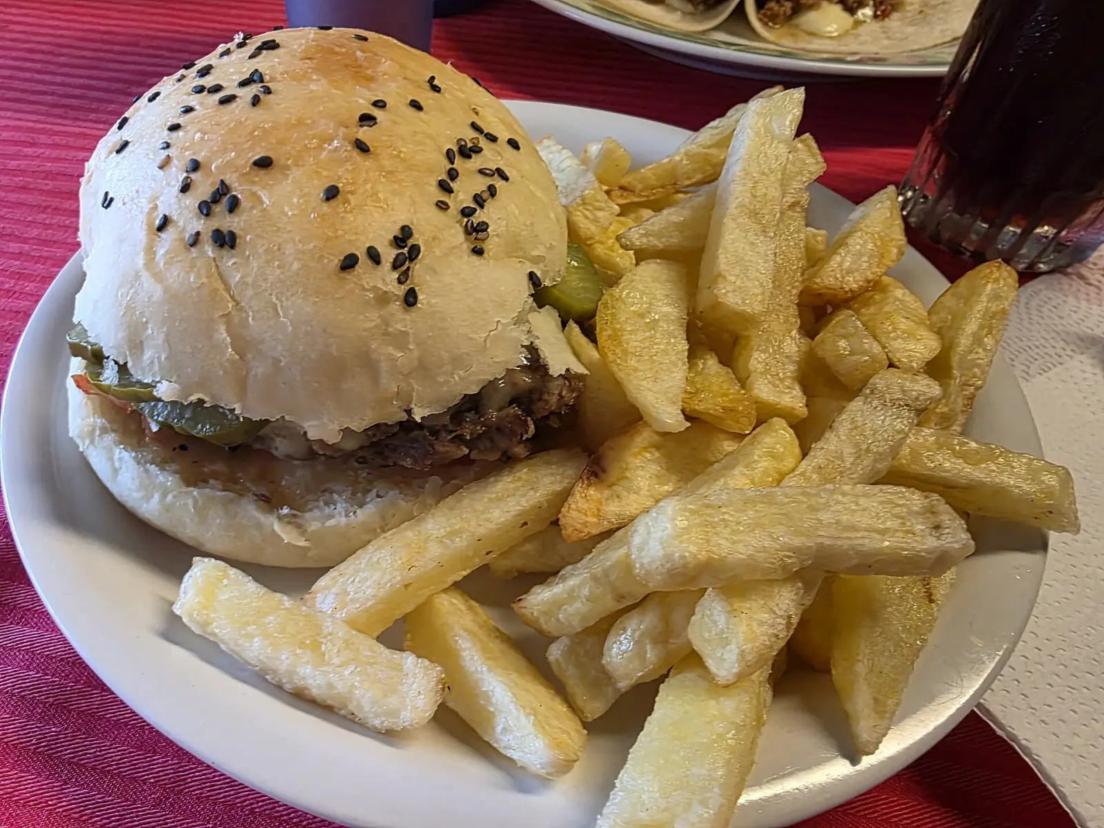 Hamburgers and french fries. The photo was not taken at a Johns Creek restaurant.